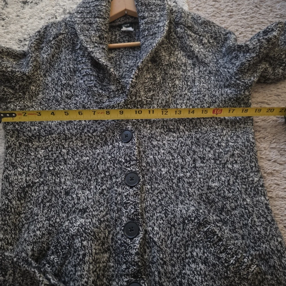 J. Crew Wool Blend Knit Collared Cardigan Sweater Womens L Cottage Core Preppy